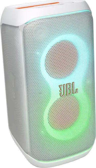 Портативная Bluetooth-колонка JBL PartyBox Club 120, 160 Вт RMS, защита IPX4, аккумулятор на 12 ч, динамическое световое шоу, входы для микрофона, Цвет: Белый