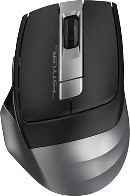 Беспроводная оптическая мышь A4Tech FG35 FStyler, Черный/Серый, 2.4 ГГц, регулируемое разрешение 1200/1600/2000 DPI, 6 кнопок, колесо Tilt-Shift, USB-ресивер