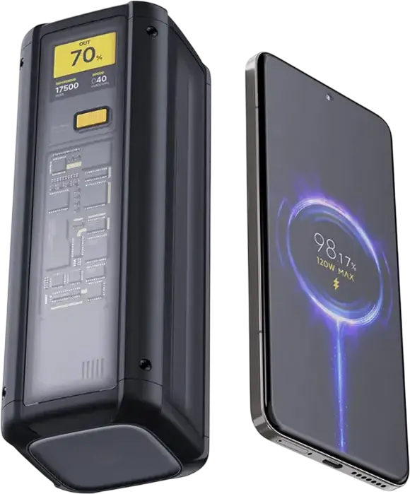 Acumulator extern Xiaomi 212W HyperCharge, 25000mAh, Negru
