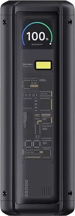 Внешний аккумулятор Xiaomi 212W HyperCharge 25000mAh 92.5Wh, быстрая зарядка 140W USB-C PD 3.1, LCD-дисплей, поддержка ноутбуков, 3 порта, черный