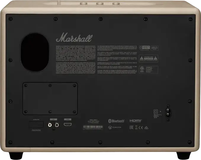 Marshall Woburn III Bluetooth Home Speaker, 150W RMS, 2.1 CH 3-Way Acoustic System, HDMI ARC, 3.5mm Aux, Mic/Guitar Input, Cream
