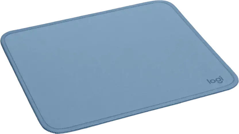 Logitech Studio Series Mouse Pad, Blue, Small 20 x 23 cm, Recycled Polyester Surface, Anti-slip Rubber Base, Spill-repellent Coating, Stitched Edges
