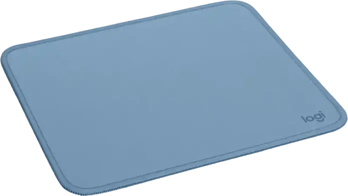 Logitech Studio Series Mouse Pad, Blue, Small 20 x 23 cm, Recycled Polyester Surface, Anti-slip Rubber Base, Spill-repellent Coating, Stitched Edges