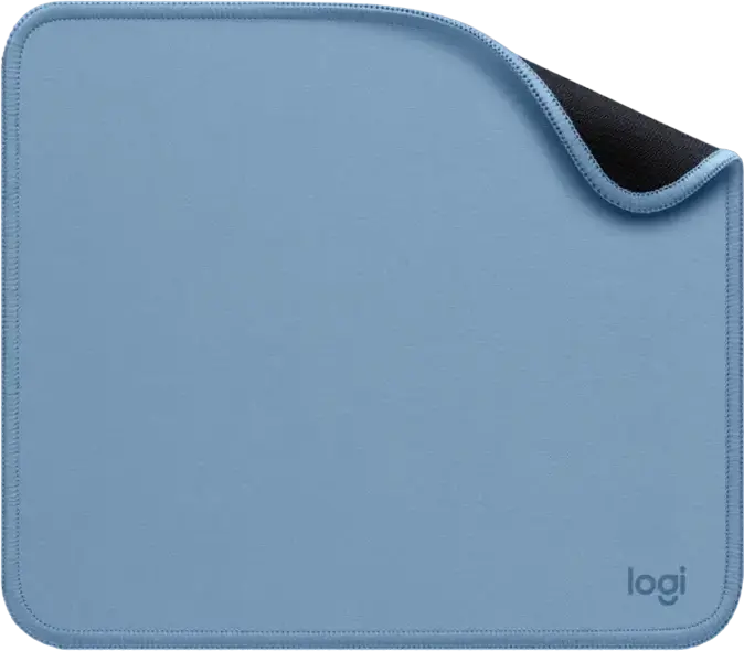 Logitech Studio Series Mouse Pad, Blue, Small 20 x 23 cm, Recycled Polyester Surface, Anti-slip Rubber Base, Spill-repellent Coating, Stitched Edges