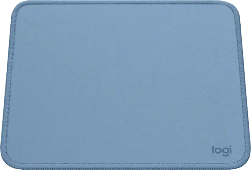 Logitech Studio Series Mouse Pad, Blue, Small 20 x 23 cm, Recycled Polyester Surface, Anti-slip Rubber Base, Spill-repellent Coating, Stitched Edges
