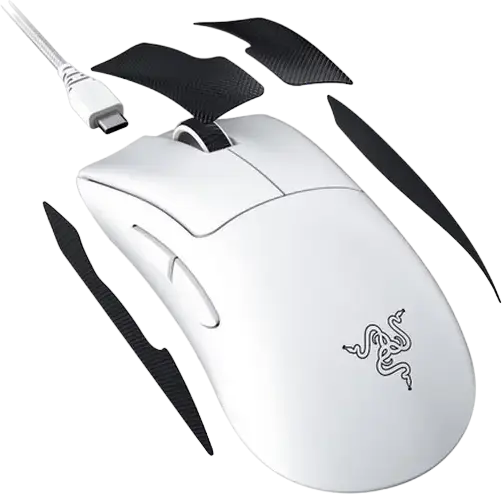 Беспроводная игровая мышь Razer DeathAdder V3 Pro, оптический сенсор Focus Pro 30K, 30 000 DPI, переключатели Gen-3, HyperSpeed Wireless, Белый, RZ01-04630200-R3G1