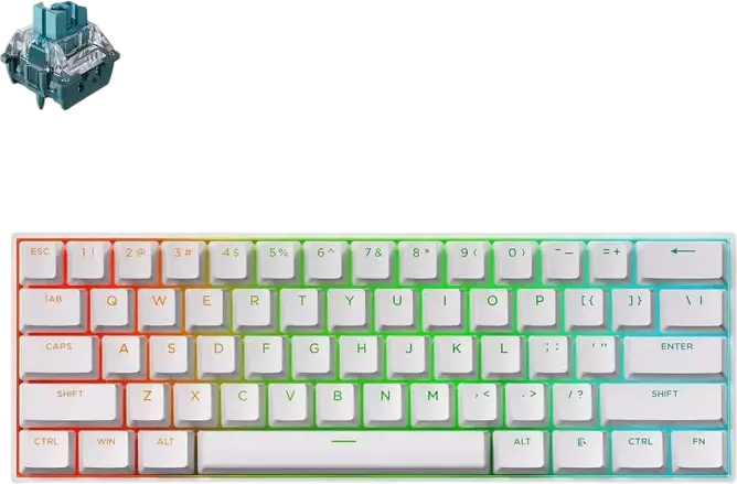 Tastatura Gaming MCHOSE Ace 60 Pro 60% Compacta, Switch-uri Magnetice Hall Effect, Rata Polling 8000Hz, Rapid Trigger 0.1mm, Capace PBT, RGB, Culoare: Alb