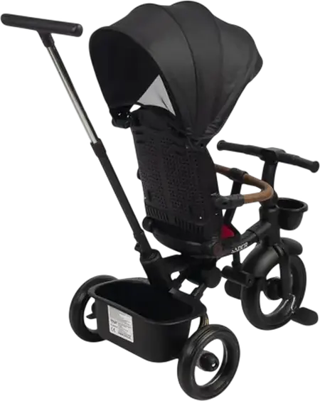 Toyz Saber Multifunctional Foldable Tricycle for Kids 3+, Metal Frame, 3-Point Safety Belt, Reclining Backrest, Parent Handle, Sun Canopy, Max 25kg