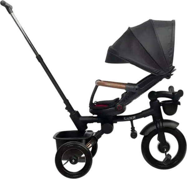 Toyz Saber Multifunctional Foldable Tricycle for Kids 3+, Metal Frame, 3-Point Safety Belt, Reclining Backrest, Parent Handle, Sun Canopy, Max 25kg