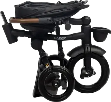 Toyz Saber Multifunctional Foldable Tricycle for Kids 3+, Metal Frame, 3-Point Safety Belt, Reclining Backrest, Parent Handle, Sun Canopy, Max 25kg