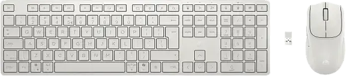 Set Tastatură și Mouse Wireless HP 490C Multi-Device, Alb, Layout Engleză/Rusă, Switch-uri Plunger, Dual-Mode Bluetooth și RF, Tastatură Full-Size, Mouse Silențios