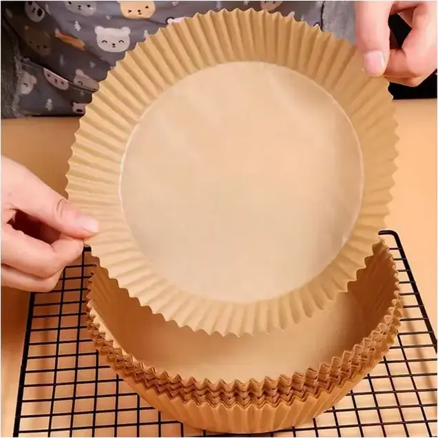 Hârtie Pergament Rotundă pentru Frigătoarea cu Aer Papro, 20 cm, Antiaderentă și de Unică Folosire, Rezistentă la Căldură până la 220°C, Fără BPA