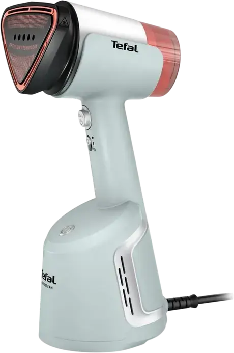 Tefal Aerosteam DT9814F0 Steamere de Calcat Vertical, 1400W, Flux Steam 20g/min, Presiune 5 Bar, Rezervor 100ml, Tehnologie Optiflow, cu Stație de Încărcare