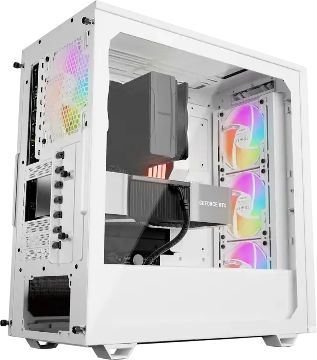 Carcasa be quiet! Pure Base 501 LX Midi-Tower, Alb, ATX/M-ATX/Mini-ITX, 4 Ventilatoare Light Wings LX PWM, Panou Sticla Temperata, Suport GPU Vertical