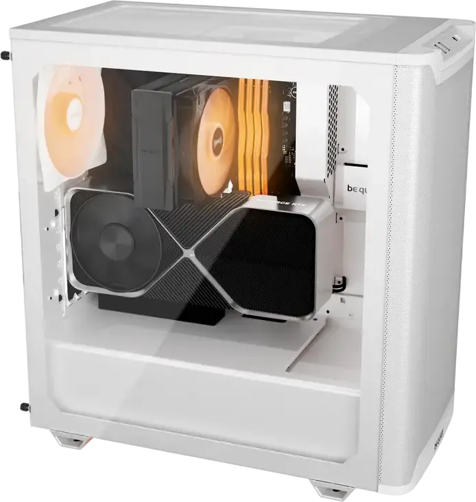Carcasa be quiet! Pure Base 501 LX Midi-Tower, Alb, ATX/M-ATX/Mini-ITX, 4 Ventilatoare Light Wings LX PWM, Panou Sticla Temperata, Suport GPU Vertical