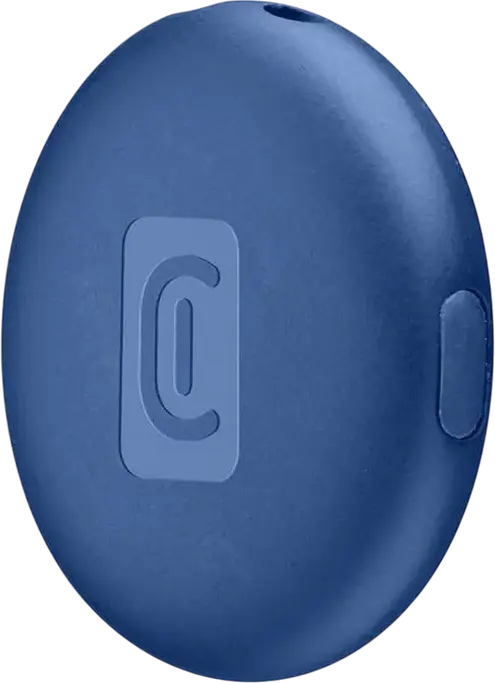 Cellularline Tracy Tag Smart Item Tracker, Blue, Apple Find My Compatible, IP65 Water Resistant, Replaceable CR2032 Battery, 20x20x5mm, with Removable Strap
