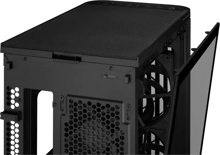 Carcasa Midi-Tower ASUS ProArt PA401 Wood Edition, Panou frontal lemn de Frasin FSC, Sticla Temperata, ATX/mATX/ITX, 3 Ventilatoare, USB-C 20Gbps, Negru