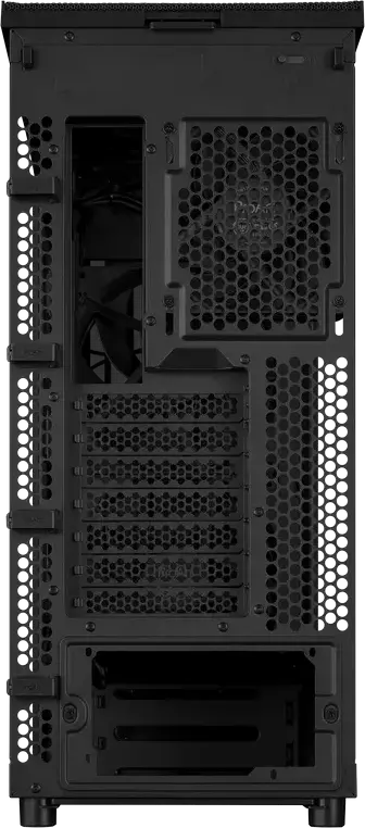 Carcasa Midi-Tower ASUS ProArt PA401 Wood Edition, Panou frontal lemn de Frasin FSC, Sticla Temperata, ATX/mATX/ITX, 3 Ventilatoare, USB-C 20Gbps, Negru