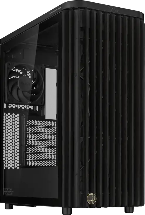 Carcasă PC ASUS ProArt PA401 Wood TG, Midi-Tower, Fără PSU, Negru