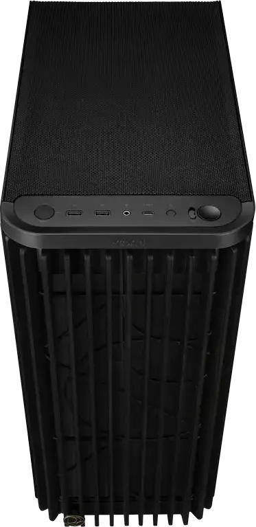 Carcasa Midi-Tower ASUS ProArt PA401 Wood Edition, Panou frontal lemn de Frasin FSC, Sticla Temperata, ATX/mATX/ITX, 3 Ventilatoare, USB-C 20Gbps, Negru