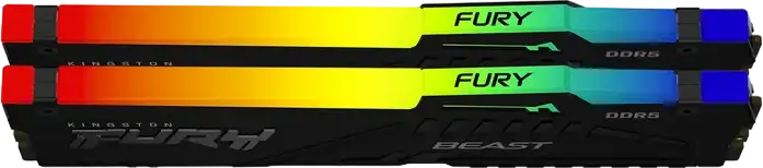 Kingston FURY Beast RGB 64GB (2x32GB) DDR5 5600MHz PC5-44800 CL36 Kit Memorie RAM KF556C36BBEAK2-64, Intel XMP 3.0, AMD EXPO, Dual-Rank, Radiator Negru
