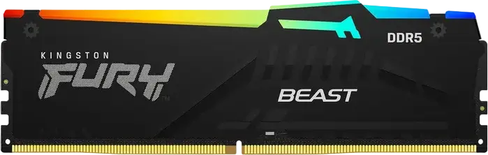 Kingston FURY Beast RGB 64GB (2x32GB) DDR5 5600MHz PC5-44800 CL36 Kit Memorie RAM KF556C36BBEAK2-64, Intel XMP 3.0, AMD EXPO, Dual-Rank, Radiator Negru