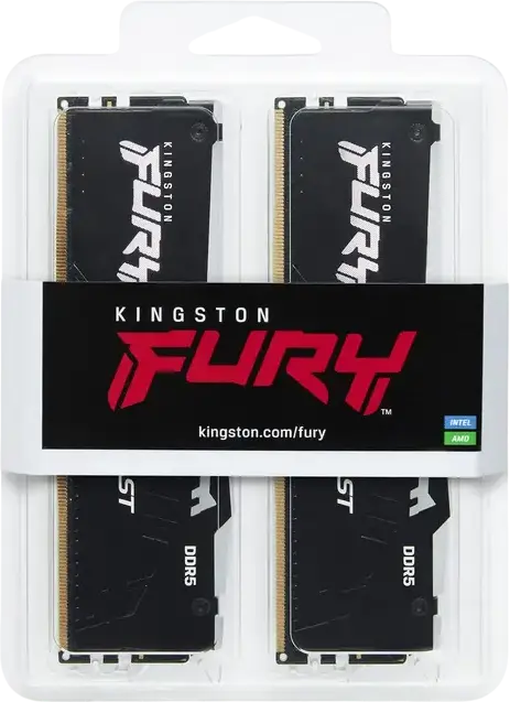 Kingston FURY Beast RGB 64GB (2x32GB) DDR5 5600MHz PC5-44800 CL36 Kit Memorie RAM KF556C36BBEAK2-64, Intel XMP 3.0, AMD EXPO, Dual-Rank, Radiator Negru