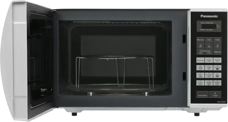 Cuptor cu microunde Panasonic NN-GT352WZUE cu Grill Quartz, Liber de Instalare, Capacitate 23L, Putere 800W/1000W, 12 Programe Automate, Alb