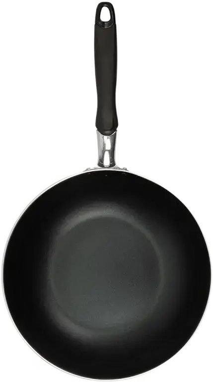 RESTO 93602 ANTARES Wok Pan, 28 cm Diameter, Aluminium with PFLUON Non-Stick Coating, Bakelite Handle, Black