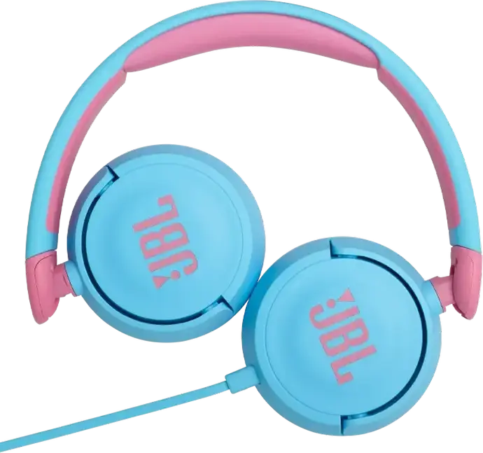 Casca JBL JR310 pentru Copii, On-Ear cu Fir, Limitare Volum 85dB Safe Sound, Microfon Integrat, Design Pliabil cu Banda Padded, Albastru Deschis