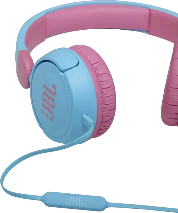 Casca JBL JR310 pentru Copii, On-Ear cu Fir, Limitare Volum 85dB Safe Sound, Microfon Integrat, Design Pliabil cu Banda Padded, Albastru Deschis