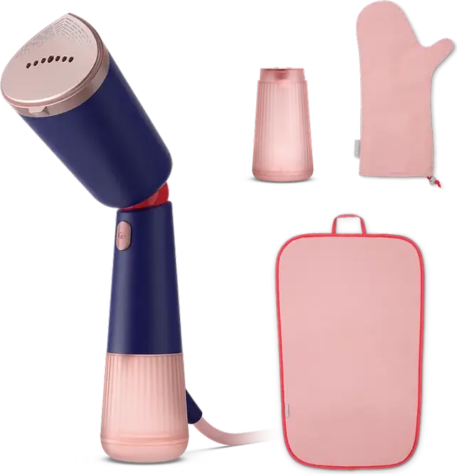 Philips STH5030/20 5000 Series Handheld Garment Steamer, 1300W, 24g/min Steam, 200ml Detachable Water Tank, 2 Modes, Blue, Set of 3 with Glove and Pouch
