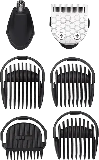 Мультитриммер 6-в-1 BaByliss MT725E, самозатачивающиеся лезвия из нержавеющей стали, длина стрижки 0.4-7 мм, моющиеся насадки, LED-индикатор, Цвет: черный