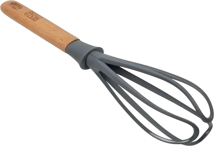 Resto Kitchenware 94205 SUBRA Egg Whisk, PBT Plastic and Beech Wood Handle, Heat Resistant up to 210°C, 30 x 7.2 x 7.2 cm, Grey