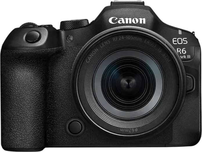 Canon EOS R6 Mark III Full-frame Mirrorless Camera, 32.5MP CMOS, DIGIC X, 40fps, Dual Pixel CMOS AF, In-body Stabilization, RF 24-105mm f/4 L IS USM Lens Kit