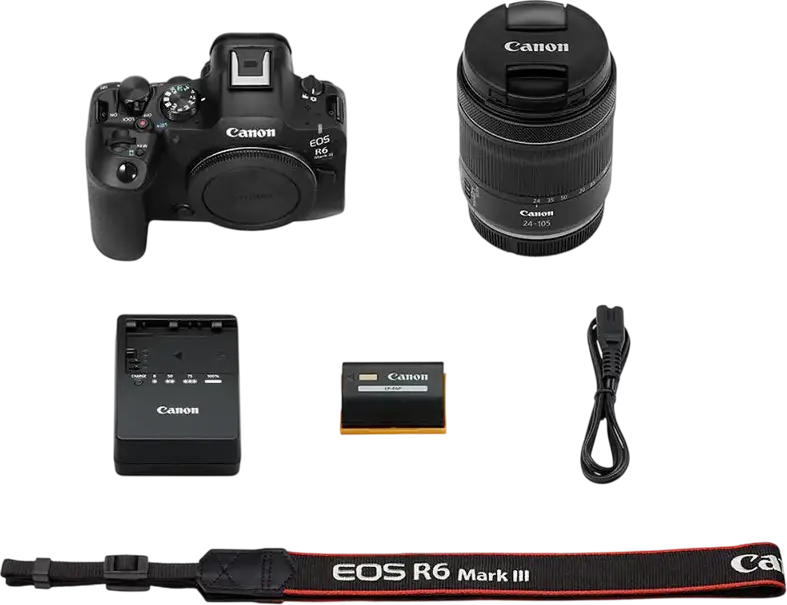 Canon EOS R6 Mark III Full-frame Mirrorless Camera, 32.5MP CMOS, DIGIC X, 40fps, Dual Pixel CMOS AF, In-body Stabilization, RF 24-105mm f/4 L IS USM Lens Kit