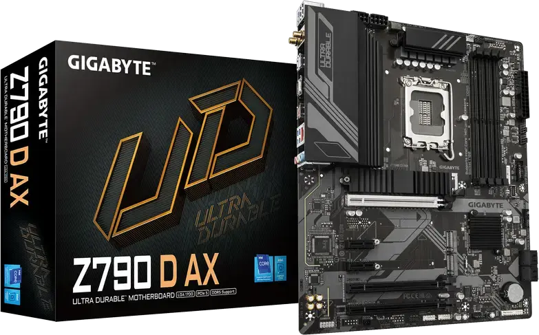 Placa de baza Gigabyte Z790 D AX Ultra Durable ATX, LGA1700, Chipset Intel Z790, DDR5 7600MHz (OC), PCIe 5.0, 3x M.2 Gen4, Wi-Fi 6E, Bluetooth 5.3, 2.5GbE