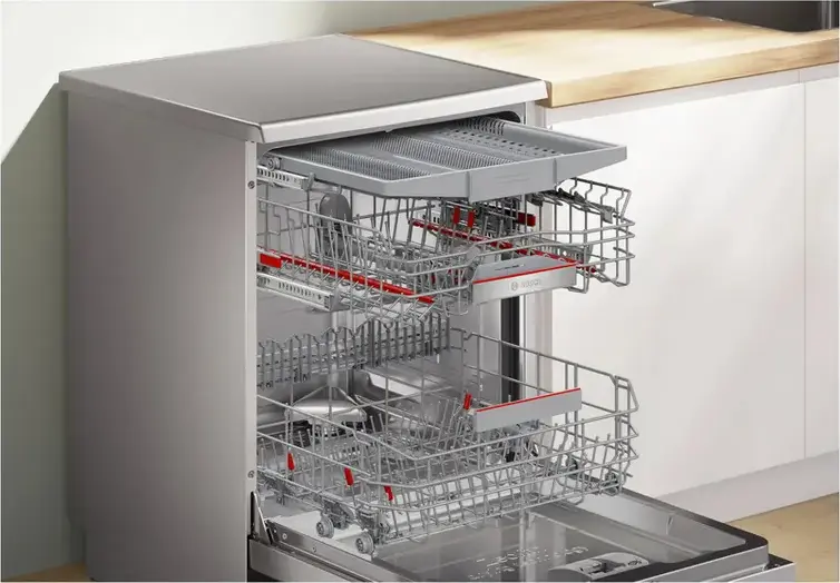 Bosch Series 6 SMS6ZCI16E Freestanding Dishwasher, 14 Place Settings, Zeolith PerfectDry, Home Connect, EcoSilenceDrive, 40dB, Color: Stainless Steel
