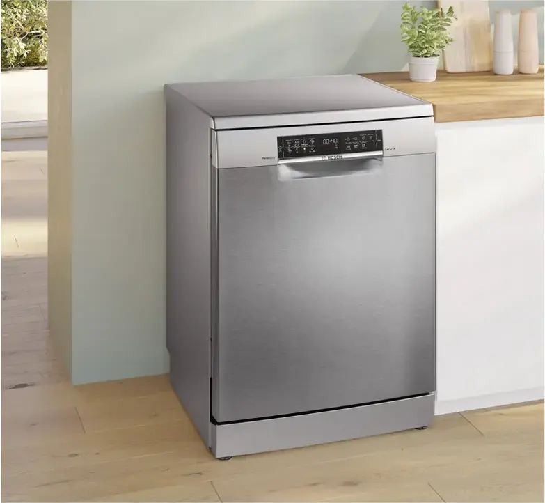 Bosch Series 6 SMS6ZCI16E Freestanding Dishwasher, 14 Place Settings, Zeolith PerfectDry, Home Connect, EcoSilenceDrive, 40dB, Color: Stainless Steel