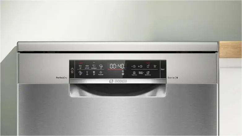 Bosch Series 6 SMS6ZCI16E Freestanding Dishwasher, 14 Place Settings, Zeolith PerfectDry, Home Connect, EcoSilenceDrive, 40dB, Color: Stainless Steel