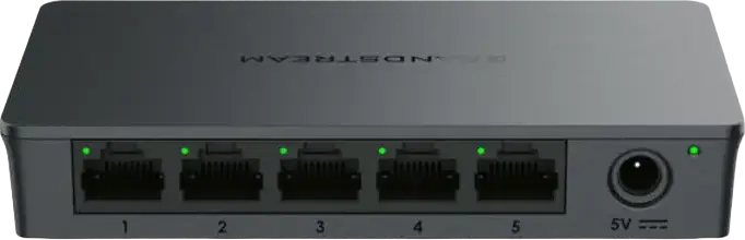 Switch Network Neadministrat Grandstream GWN7700, Non-PoE, 5 Porturi Gigabit Ethernet 10/100/1000 Mbps, Plug-and-Play, Auto MDI/MDIX, Control Flux IEEE 802.3x, Negru