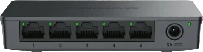 Switch Network Neadministrat Grandstream GWN7700, Non-PoE, 5 Porturi Gigabit Ethernet 10/100/1000 Mbps, Plug-and-Play, Auto MDI/MDIX, Control Flux IEEE 802.3x, Negru