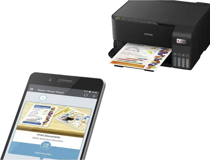 МФУ Epson EcoTank L3550, струйный многофункциональный принтер, печать, сканирование, копирование, PrecisionCore, WiFi, Wi-Fi Direct, 4800x1200 DPI, черный
