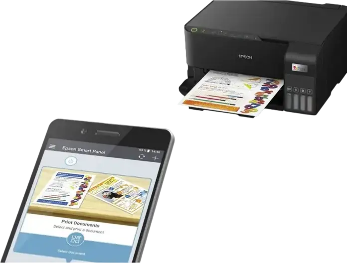 МФУ Epson EcoTank L3550, струйный многофункциональный принтер, печать, сканирование, копирование, PrecisionCore, WiFi, Wi-Fi Direct, 4800x1200 DPI, черный