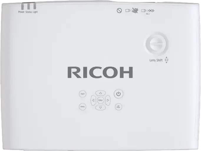 Ricoh PJ WUL5A50 Laser Projector, WUXGA 1920x1200, 5200 ANSI Lumens, 3LCD, 4K Input, 20,000h Lamp Life, 1.6x Zoom, Lens Shift, White