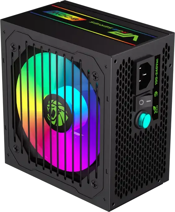 Блок питания Gamemax VP-800-RGB-S 800W, 80+ Bronze, ATX, ARGB LED подсветка, Active PFC, гидравлический вентилятор 120мм, немодульный