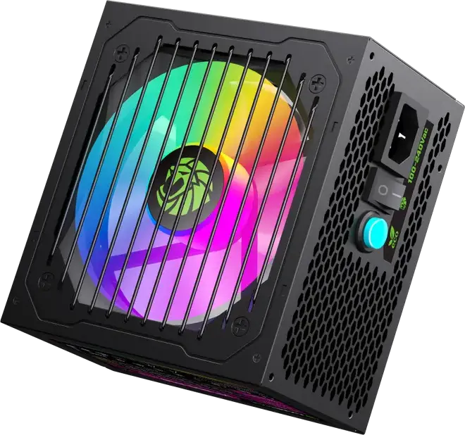 Блок питания Gamemax VP-800-RGB-S 800W, 80+ Bronze, ATX, ARGB LED подсветка, Active PFC, гидравлический вентилятор 120мм, немодульный