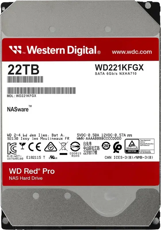 Unitate HDD Western Digital WD Red Pro, 3.5", 22 TB <WD221KFGX>