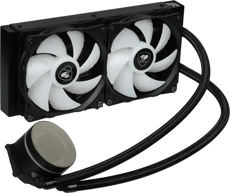 Cougar Poseidon Vistek ARGB 240 Liquid CPU Cooler CGR-PSDVARGB-B-240, 1.9" Digital Display, Dual 120mm PWM Fans, Aluminum Radiator for Intel LGA 1851/1700 & AMD AM5
