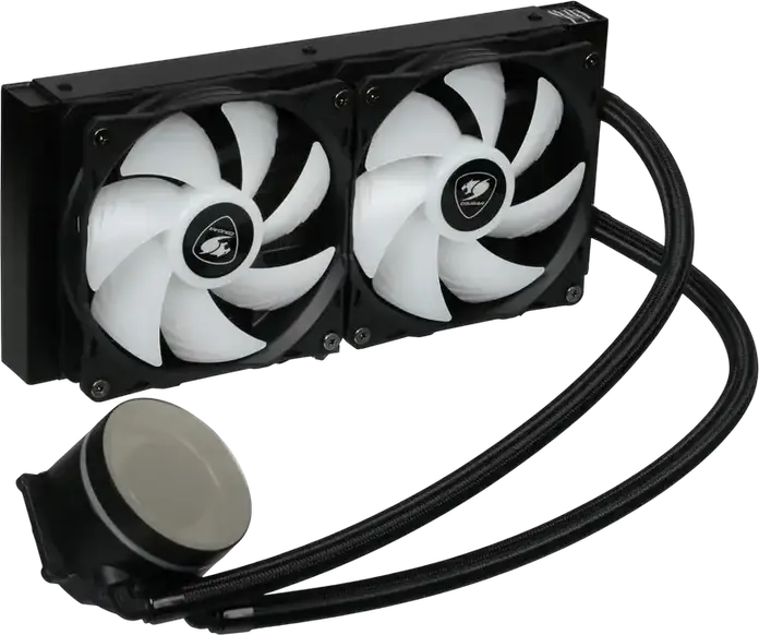 Cougar Poseidon Vistek ARGB 240 Liquid CPU Cooler CGR-PSDVARGB-B-240, 1.9" Digital Display, Dual 120mm PWM Fans, Aluminum Radiator for Intel LGA 1851/1700 & AMD AM5